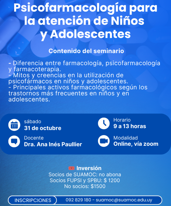 Psicofarmacología para la atención de Niños y Adolescentes